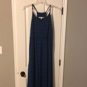 Blue striped maxi dress